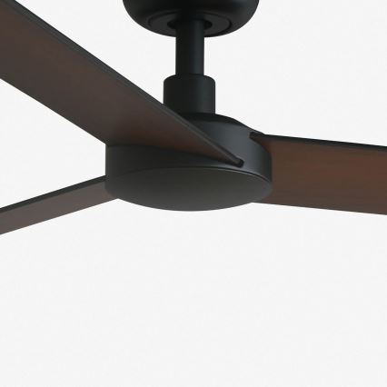 FARO 34296WT - Takfläkt RUDDER S svart/brun diameter 106 cm Wi-Fi Tuya + fjärrkontroll