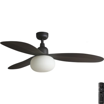 FARO 34301-11L - Takfläkt PALMA 1xE27/15W/230V brun diameter 129 cm IP44 + fjärrkontroll