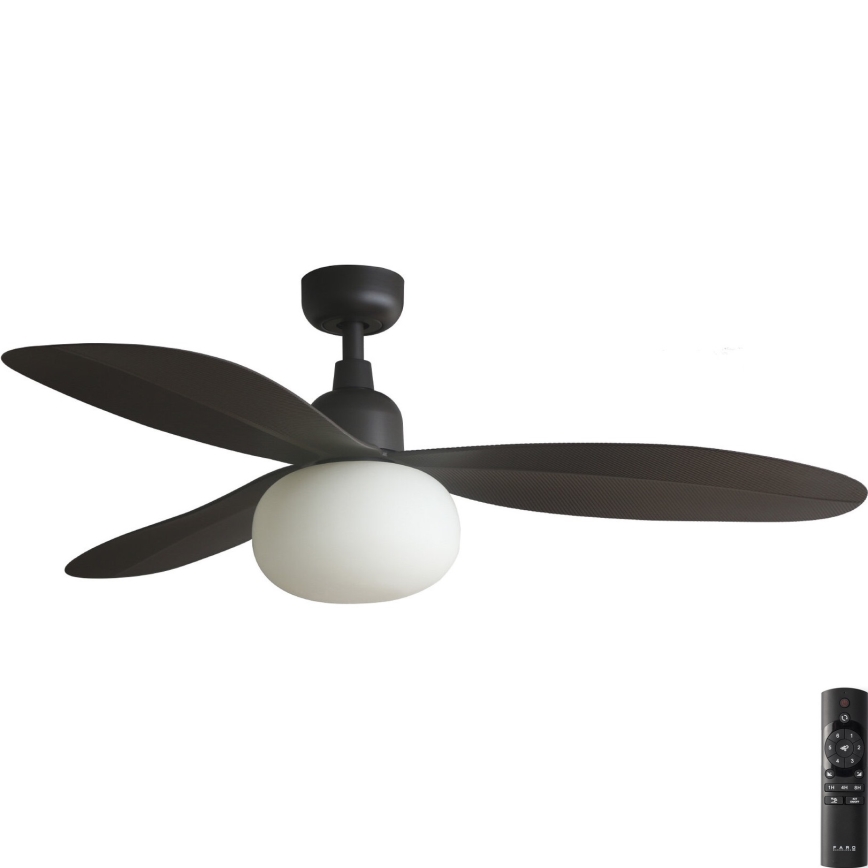 FARO 34301-11L - Takfläkt PALMA 1xE27/15W/230V brun diameter 129 cm IP44 + fjärrkontroll