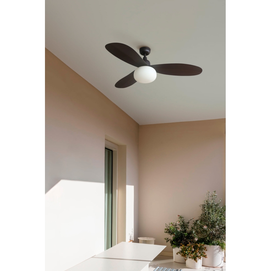 FARO 34301-11L - Takfläkt PALMA 1xE27/15W/230V brun diameter 129 cm IP44 + fjärrkontroll