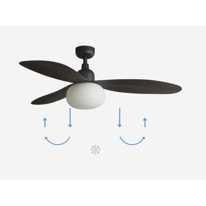 FARO 34301-11L - Takfläkt PALMA 1xE27/15W/230V brun diameter 129 cm IP44 + fjärrkontroll