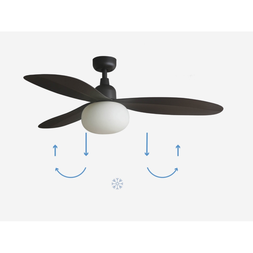 FARO 34301-11L - Takfläkt PALMA 1xE27/15W/230V brun diameter 129 cm IP44 + fjärrkontroll