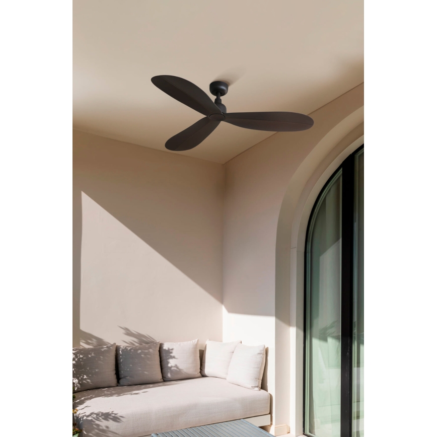 FARO 34301 - Takfläkt PALMA brun diameter 129 cm IP44 + fjärrkontroll