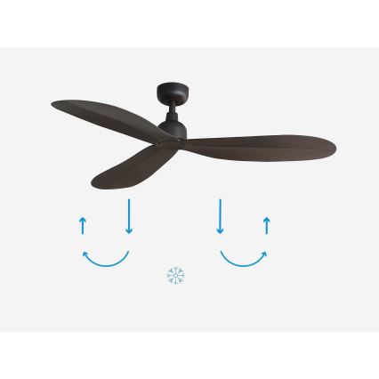 FARO 34301 - Takfläkt PALMA brun diameter 129 cm IP44 + fjärrkontroll