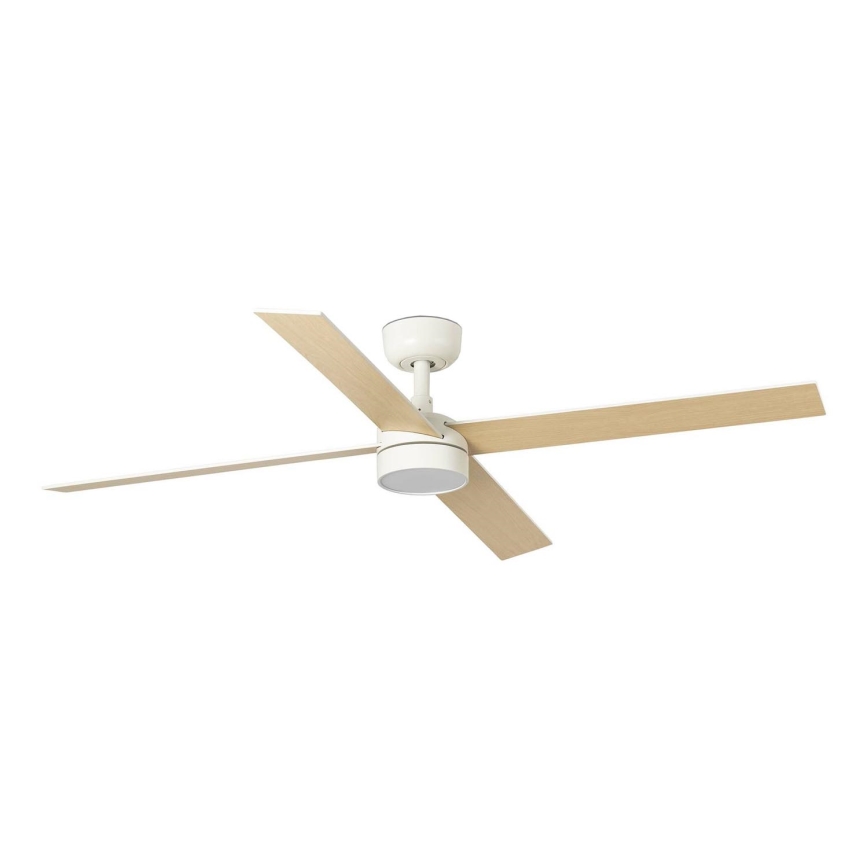 FARO 34355-1TW - LED Dimbar takfläkt RUDDER L LED/20W/230V vit/beige diameter 132 cm + fjärrkontroll