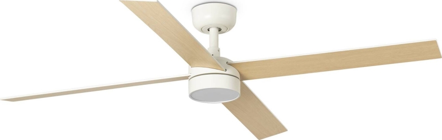 FARO 34355WT-1TW - LED Dimbar takfläkt RUDDER L LED/18W/230V 2700/4350/6000K vit/beige diameter 132 cm Wi-Fi Tuya + fjärrkontroll