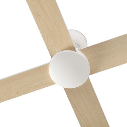 FARO 34355WT - Takfläkt RUDDER L vit/beige diameter 132 cm Wi-Fi Tuya + fjärrkontroll