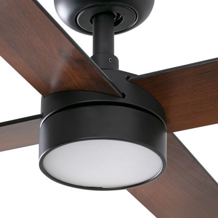 FARO 34356WT-1TW - LED Dimbar takfläkt RUDDER L LED/18W/230V 2700/4350/6000K brun/svart diameter 132 cm Wi-Fi Tuya + fjärrkontroll