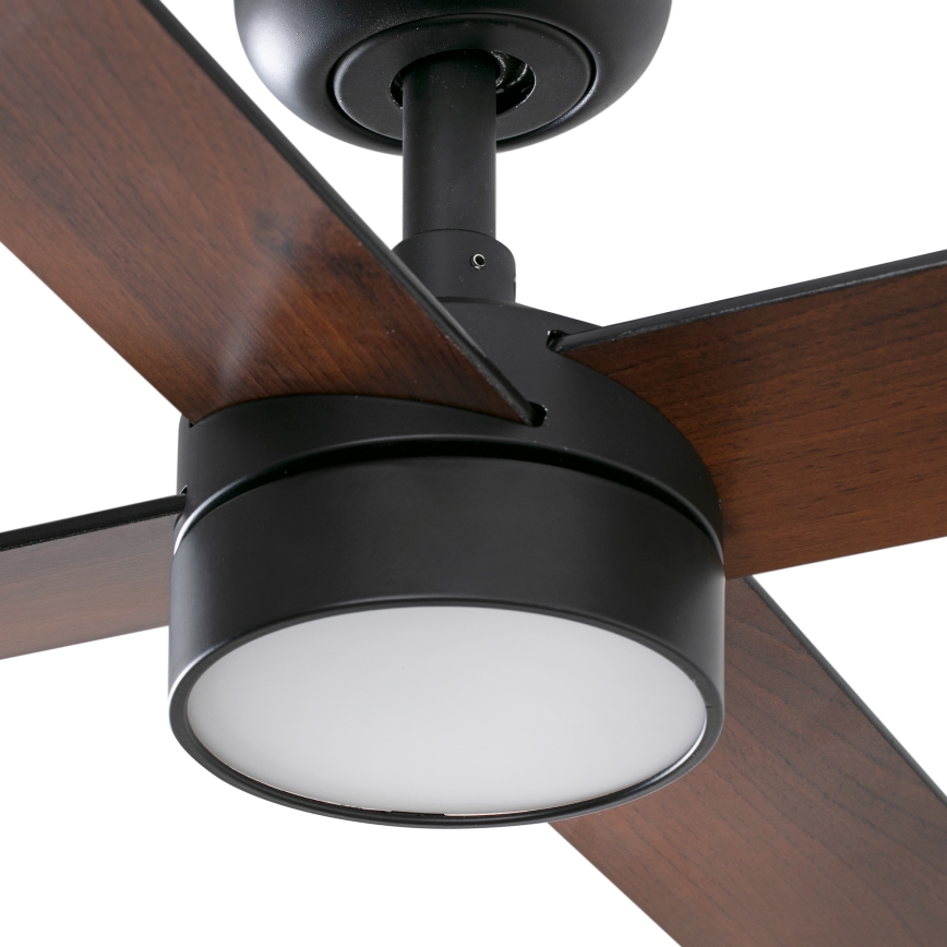 FARO 34356WT-1TW - LED Dimbar takfläkt RUDDER L LED/18W/230V 2700/4350/6000K brun/svart diameter 132 cm Wi-Fi Tuya + fjärrkontroll