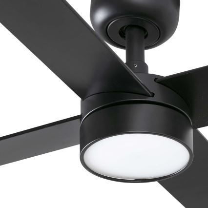 FARO 34356WT-1TW - LED Dimbar takfläkt RUDDER L LED/18W/230V 2700/4350/6000K brun/svart diameter 132 cm Wi-Fi Tuya + fjärrkontroll