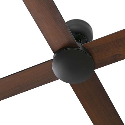 FARO 34356WT - Takfläkt RUDDER L brun/svart diameter 132 cm Wi-Fi Tuya + fjärrkontroll