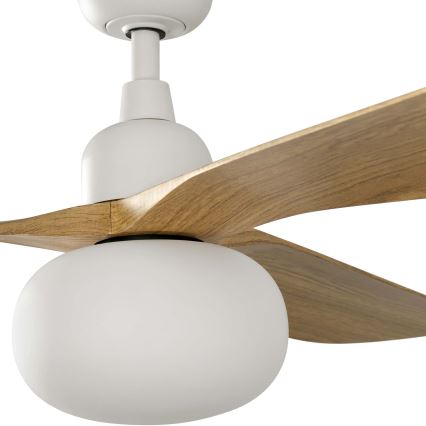 FARO 34361WT-11L - Takfläkt OUTWOOD L 1xE27/15W/230V brun/vit diameter 150 cm Wi-Fi Tuya IP44 + fjärrkontroll