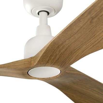 FARO 34361WT - Takfläkt OUTWOOD L brun/vit diameter 150 cm Wi-Fi Tuya IP44 + fjärrkontroll