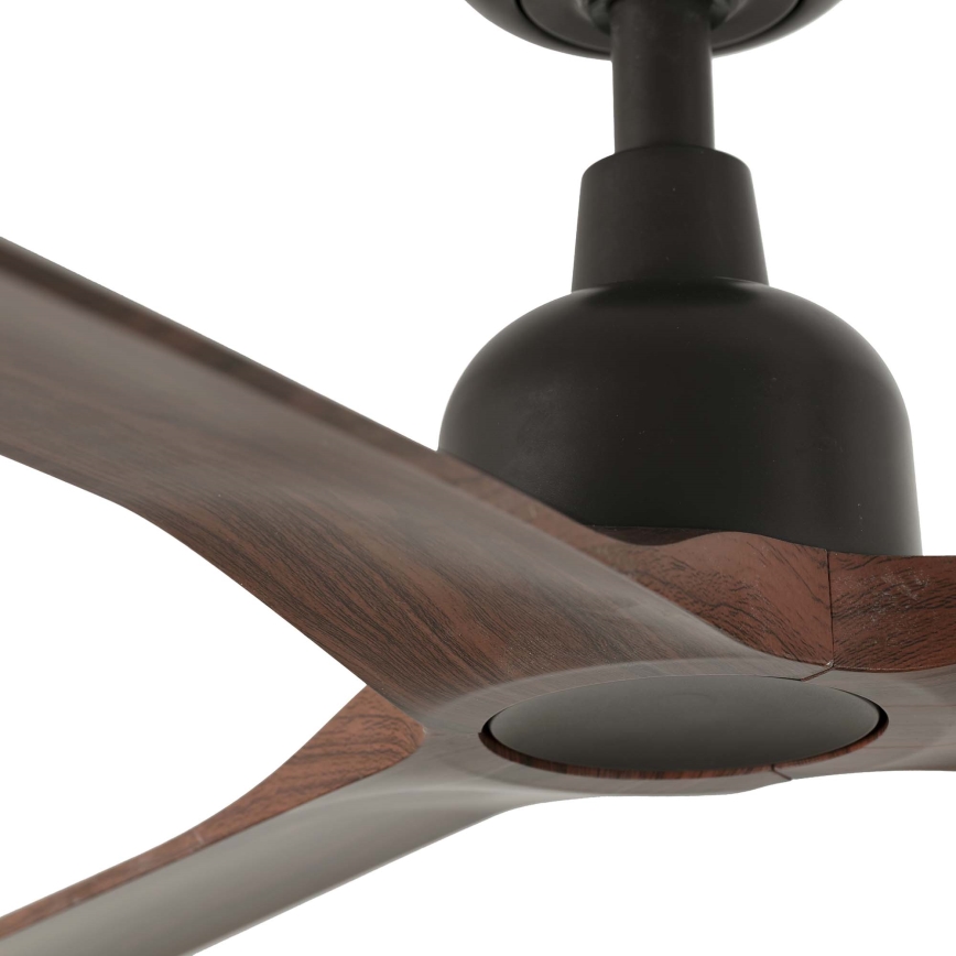 FARO 34362WT - Takfläkt OUTWOOD L brun/svart diameter 150 cm Wi-Fi Tuya IP44 + fjärrkontroll