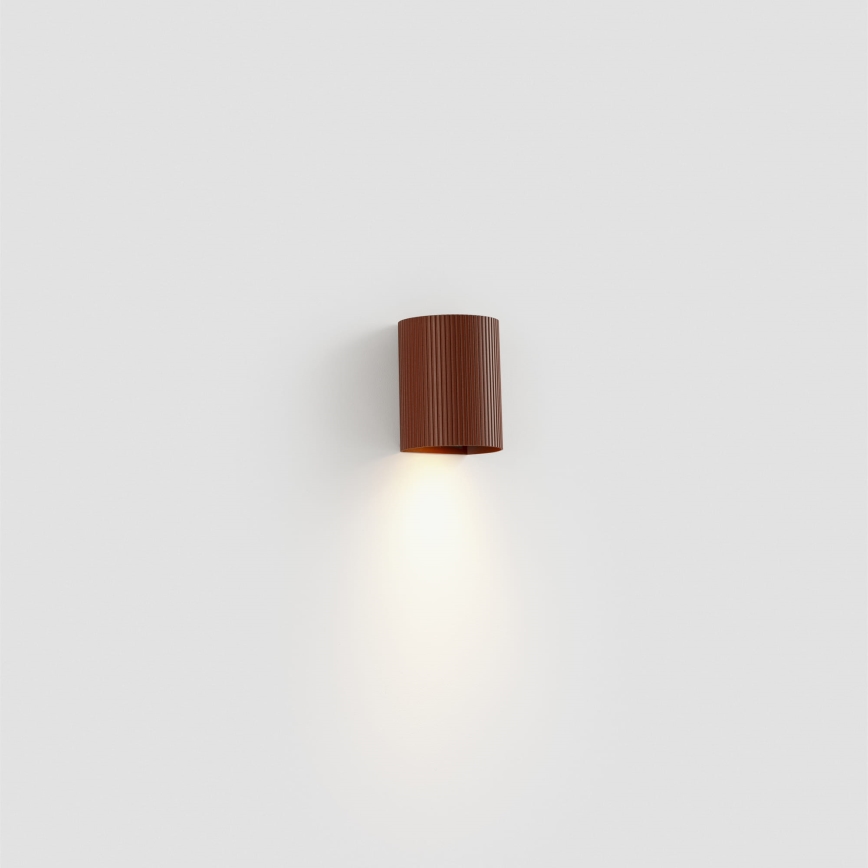 FARO 40529 - Vägglampa SOLE 1xGU10/8W/230V tegelsten vågformad rund