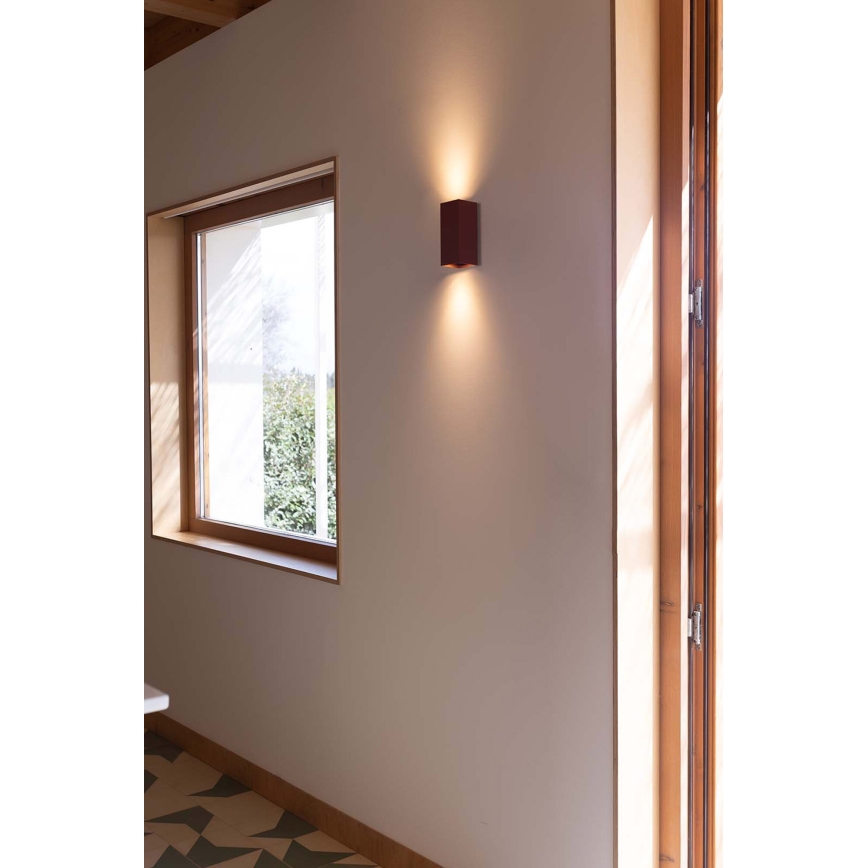 FARO 40568 - Vägglampa SOLE 2xGU10/8W/230V tegelsten vågformad vinklat