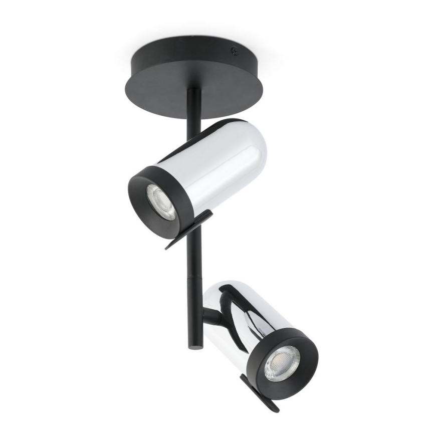 Faro 43534 - Spotlight ORLEANS 2xGU10/8W/230V silver/svart