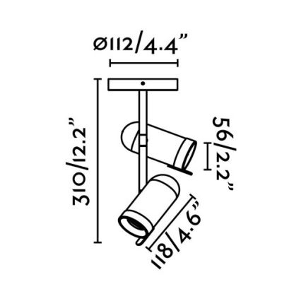 Faro 43534 - Spotlight ORLEANS 2xGU10/8W/230V silver/svart