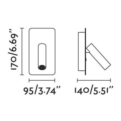 FARO 62117 - LED vägg spotlight  SUAU LED/3W/230V USB vit 
