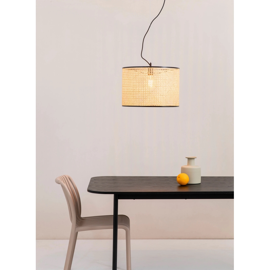 FARO 64314-49 - Ljuskrona med upphängningsrem MAMBO 1xE27/15W/230V d. 45 cm rotting/svart