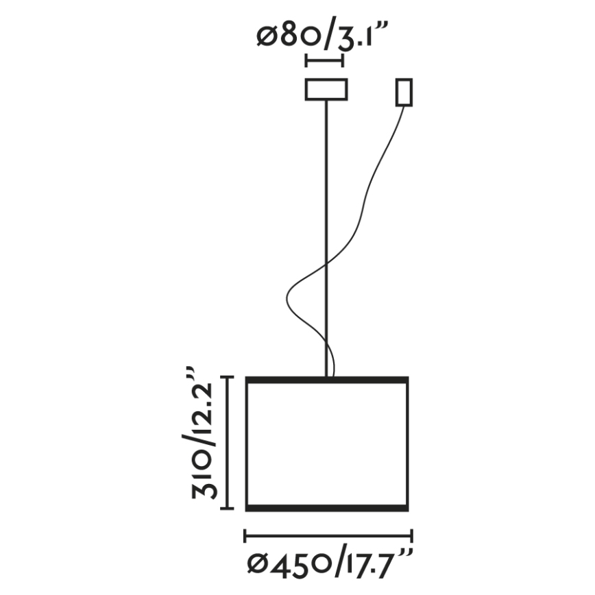 FARO 64314-49 - Ljuskrona med upphängningsrem MAMBO 1xE27/15W/230V d. 45 cm rotting/svart