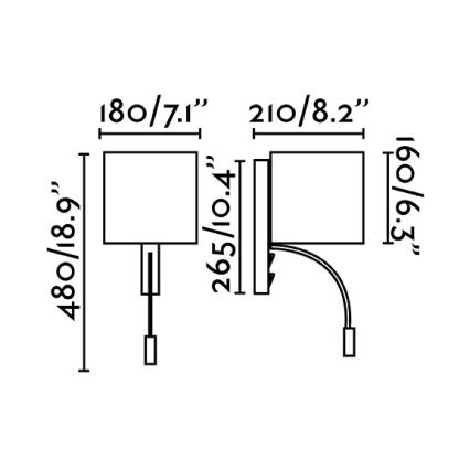 Faro 64323 - LED Väggbelysning 1xE27/3W/ + LED/3W/230V