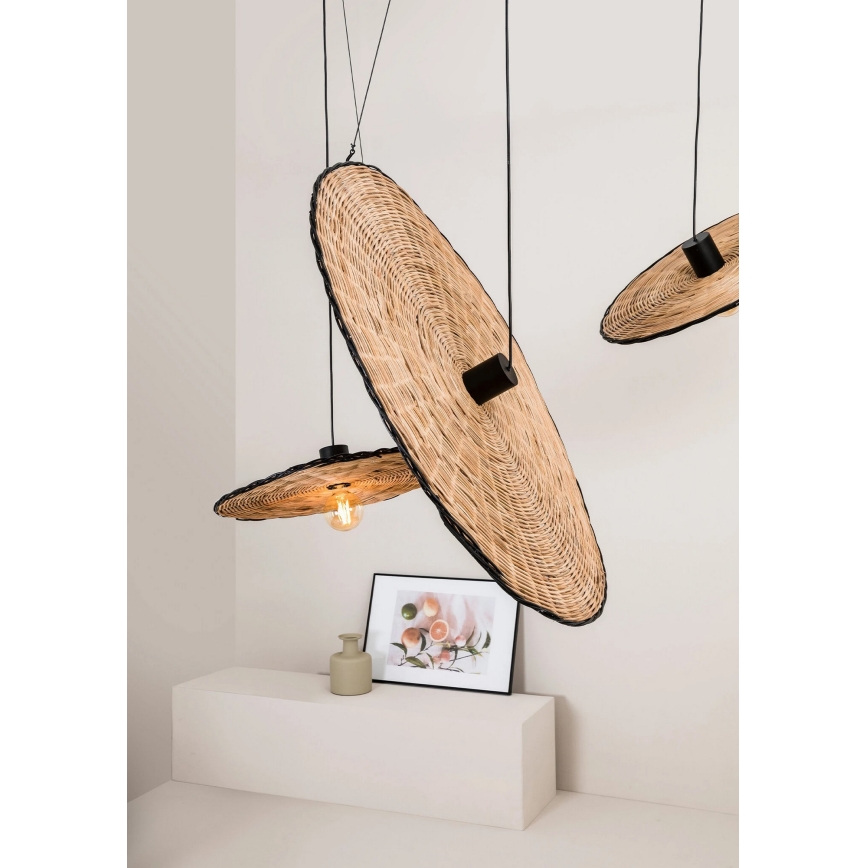 FARO 68590-70 - Takkkrona på ett snöre  COSTAS 1xE27/15W/230V d. 100 cm svart /rotting