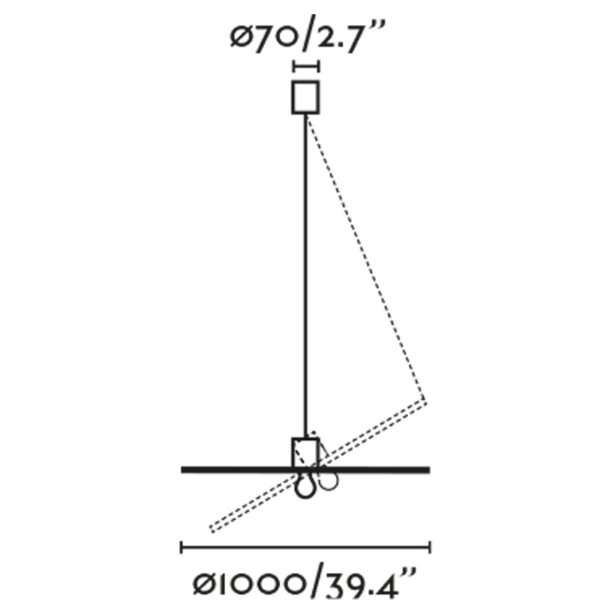 FARO 68590-70 - Takkkrona på ett snöre  COSTAS 1xE27/15W/230V d. 100 cm svart /rotting
