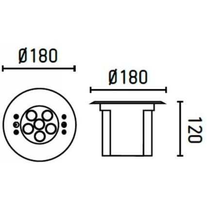 FARO 70456 - LED RGB infälld lampa för utomhusbruk EDEL LED/18W/24V IP68