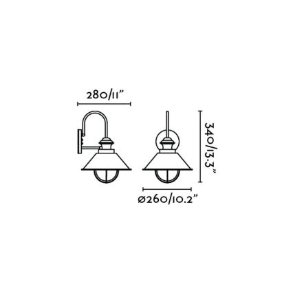 FARO 71128 - Utomhus Väggbelysning NAUTICA 1xE27/11W/230V
