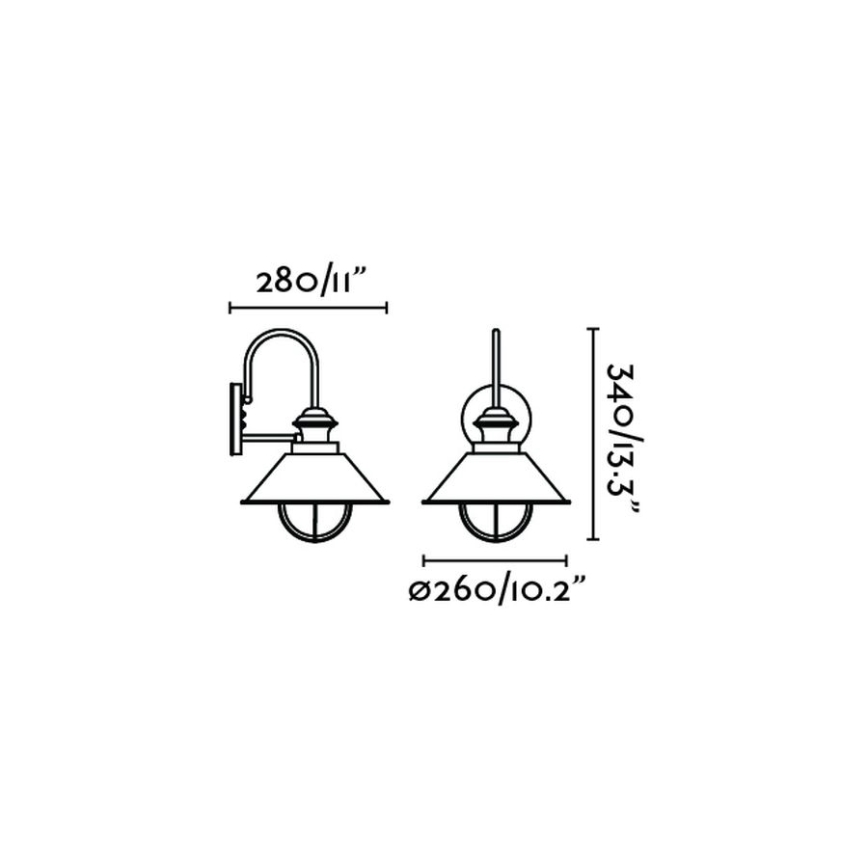 FARO 71128 - Utomhus Väggbelysning NAUTICA 1xE27/11W/230V