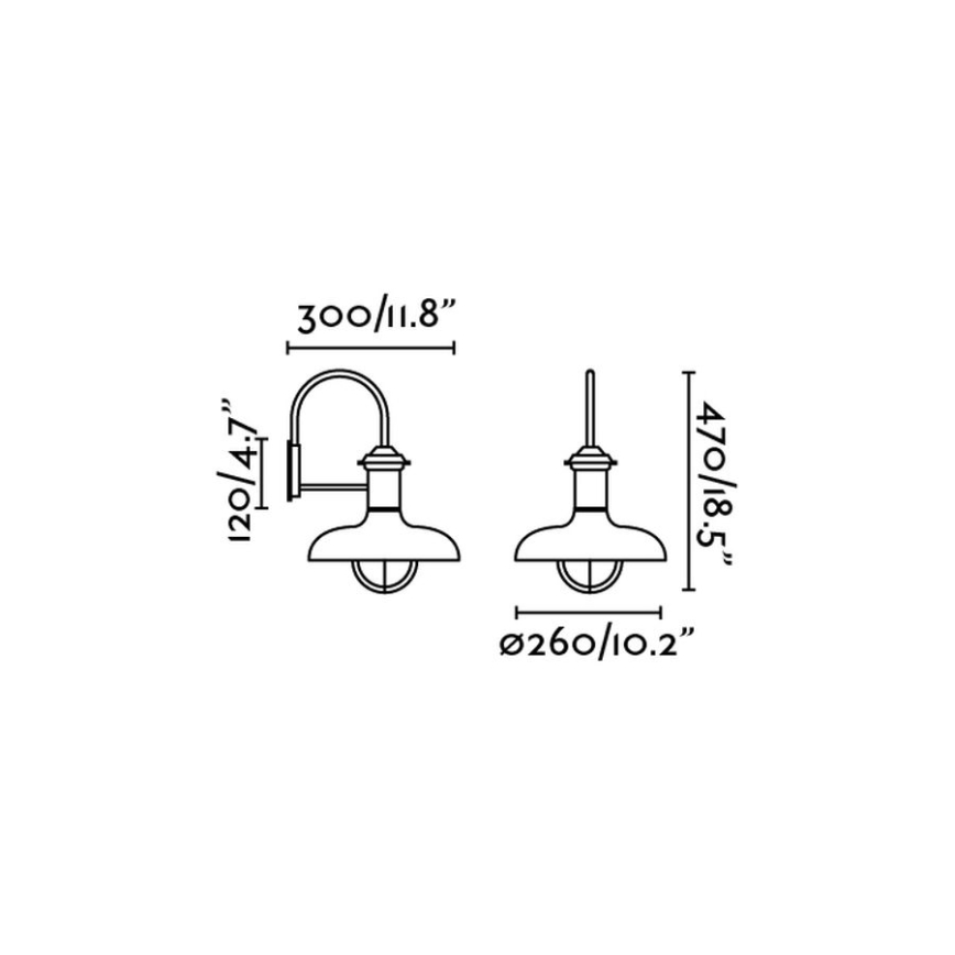 FARO 71140 - Utomhus Väggbelysning ESTORIL 1xE27/60W/230V