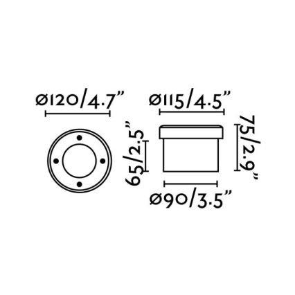 FARO 71495 - LED uppfartslampa för utomhusbruk LIO 1xGX53/6W/230V IK08 IP67