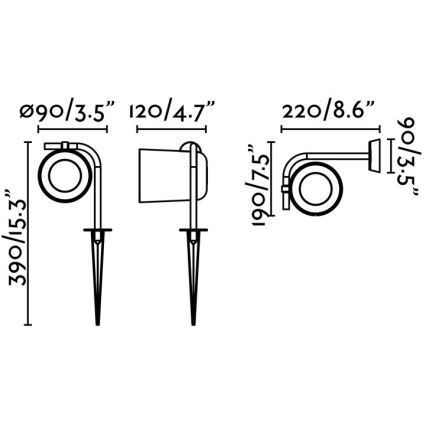 FARO 71546 - Utomhus Väggbelysning FLOW 1xGU10/8W/230V IP65
