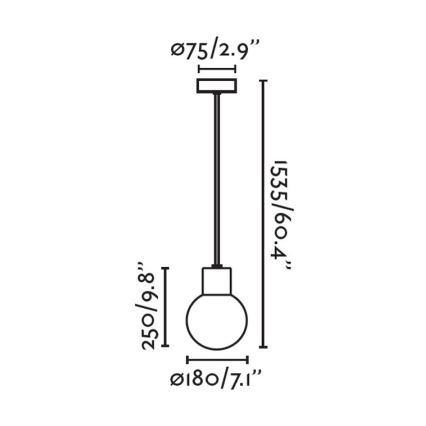 FARO 74427C-01 - Utomhus Ljuskrona med snöre MOON 1xE27/15W/230V IP44