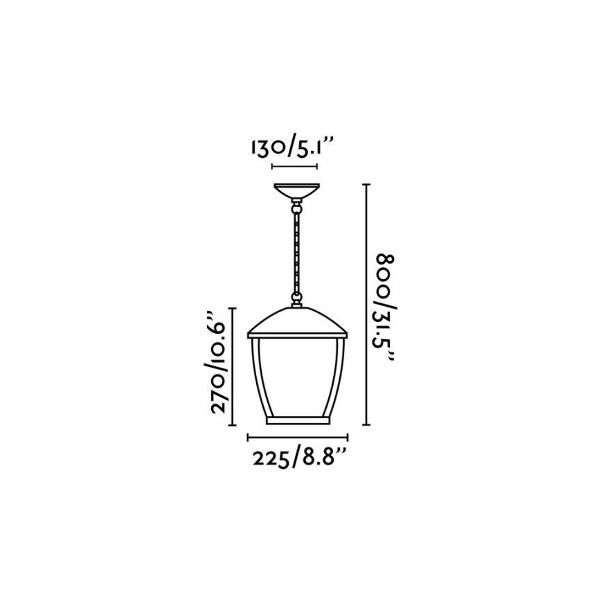 FARO 75002 - Utomhus Ljuskrona med kedja WILMA 1xE27/100W/230V IP44