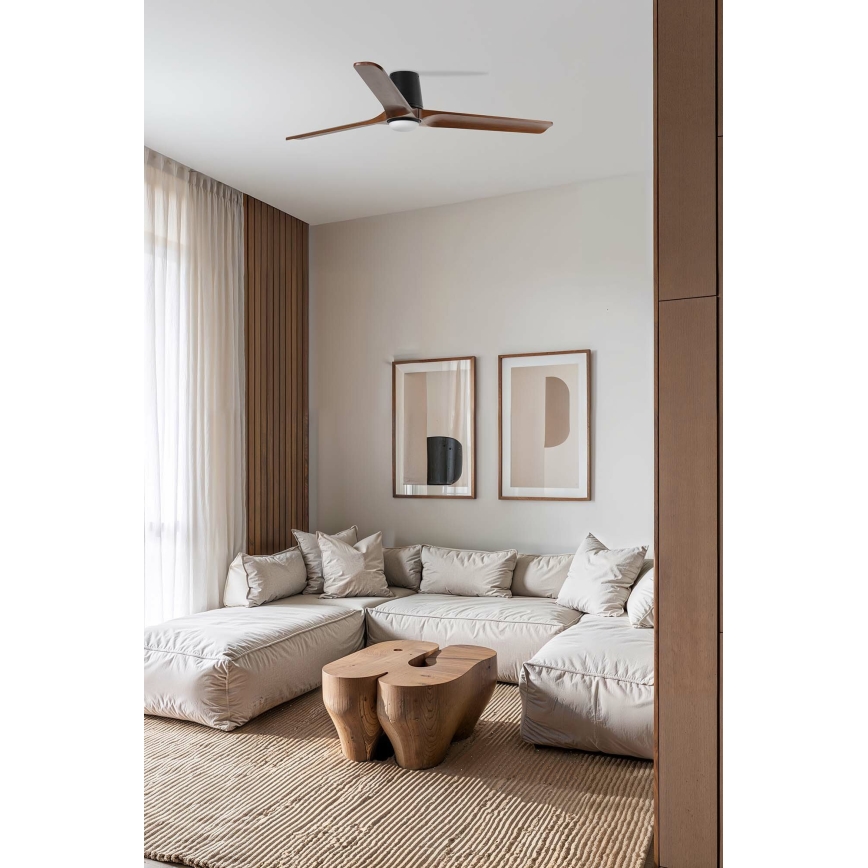 FARO 33839WT-1TW - LED Dimbar takfläkt HEYWOOD TUB L LED/10W/230V 2700/4000/6000K tall/svart diameter 132 cm Wi-Fi Tuya + fjärrkontroll