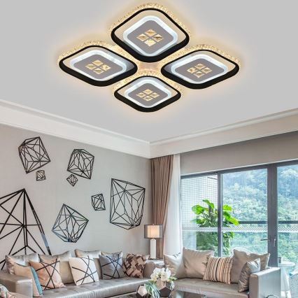 Fäst LED ljusreglerad ljuskrona LED/130W/230V 3000-6500K + fjärrkontroll