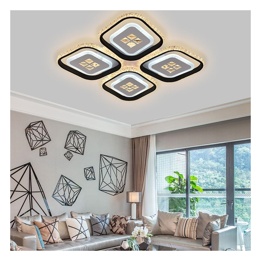 Fäst LED ljusreglerad ljuskrona LED/130W/230V 3000-6500K + fjärrkontroll