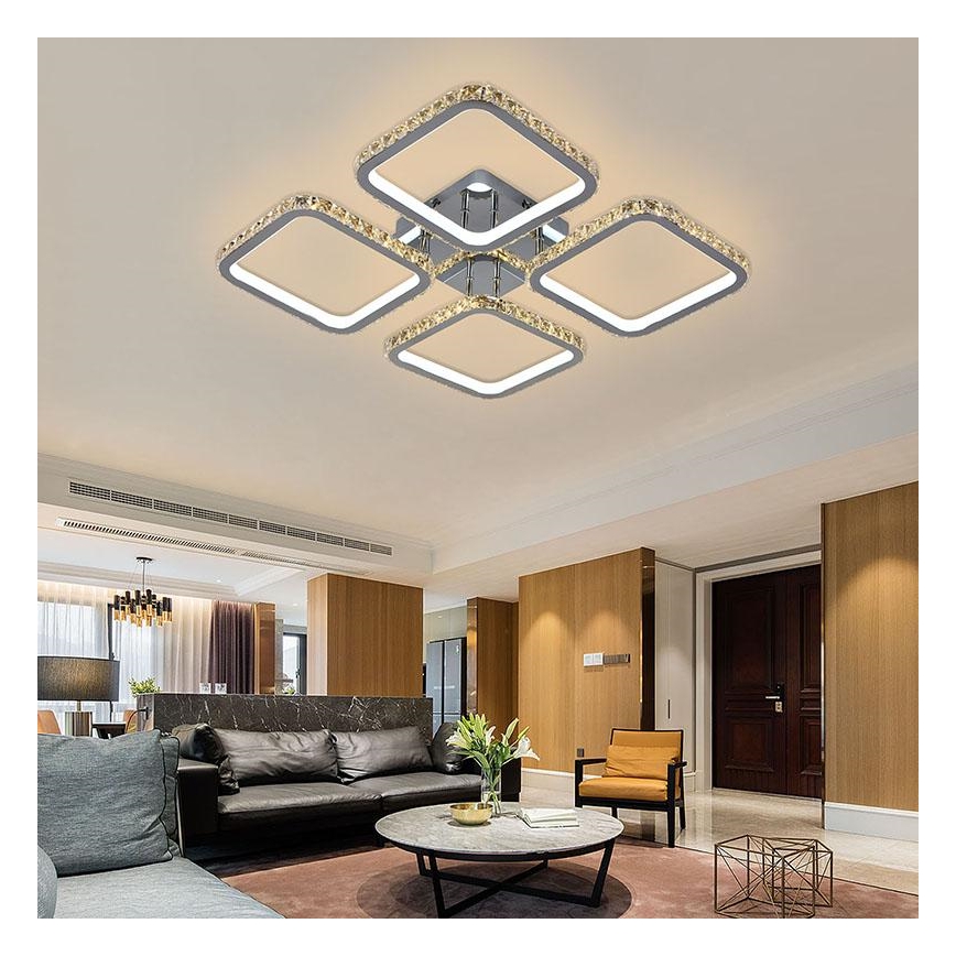 Fäst LED ljusreglerad ljuskrona LED/160W/230V 3000-6500K + fjärrkontroll