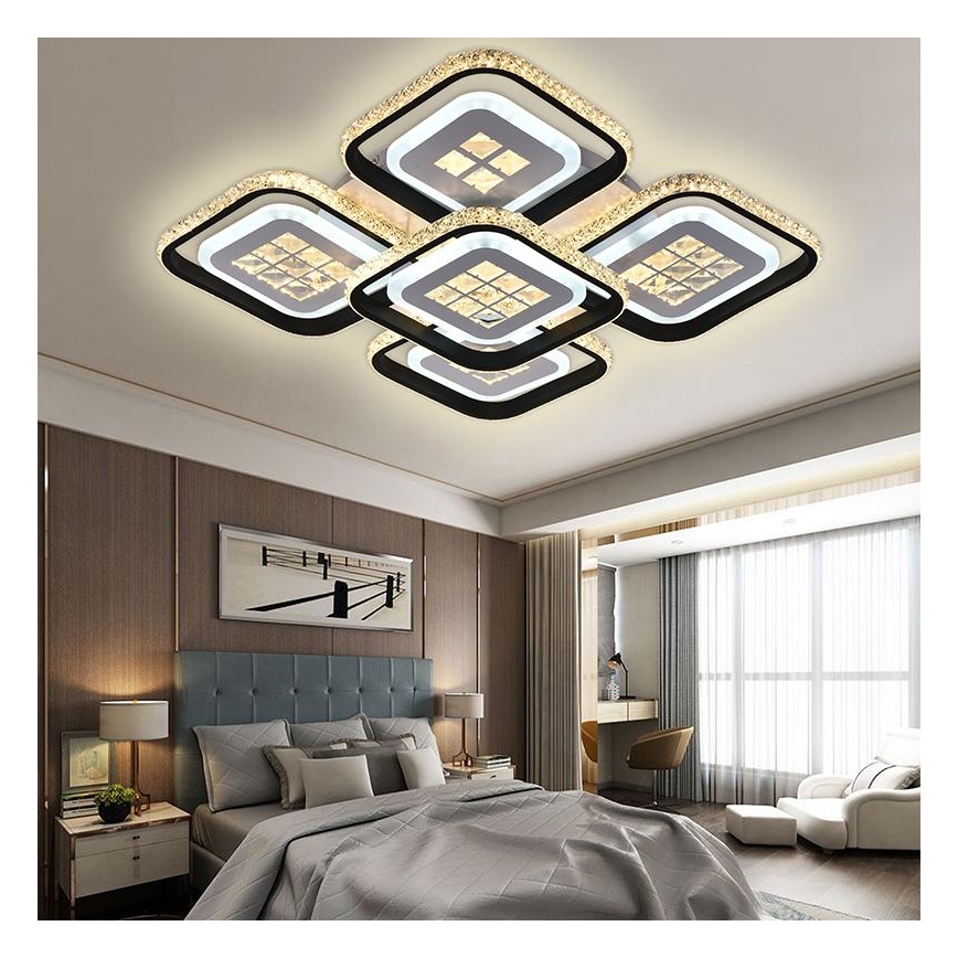 Fäst LED ljusreglerad ljuskrona LED/180W/230V 3000-6500K + fjärrkontroll
