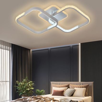 Fäst LED ljusreglerad ljuskrona LED/55W/230V 3000-6500K + fjärrkontroll
