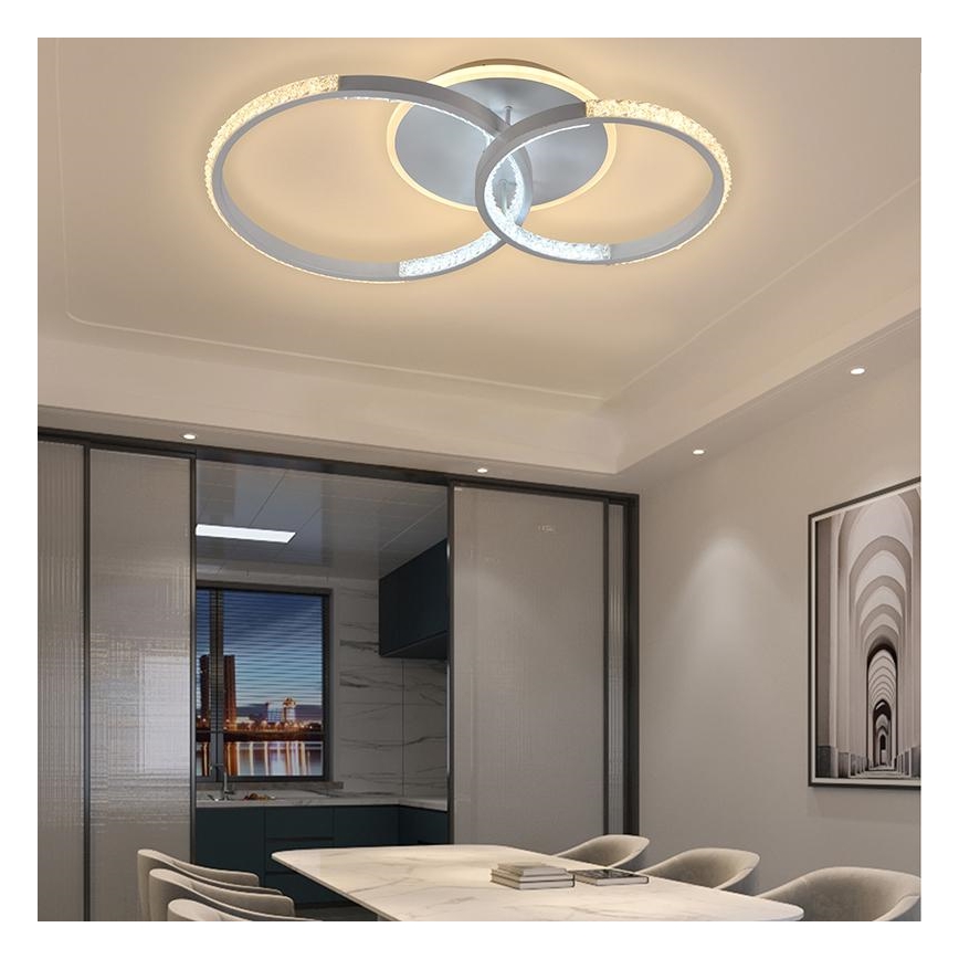 Fäst LED ljusreglerad ljuskrona LED/55W/230V 3000-6500K + fjärrkontroll