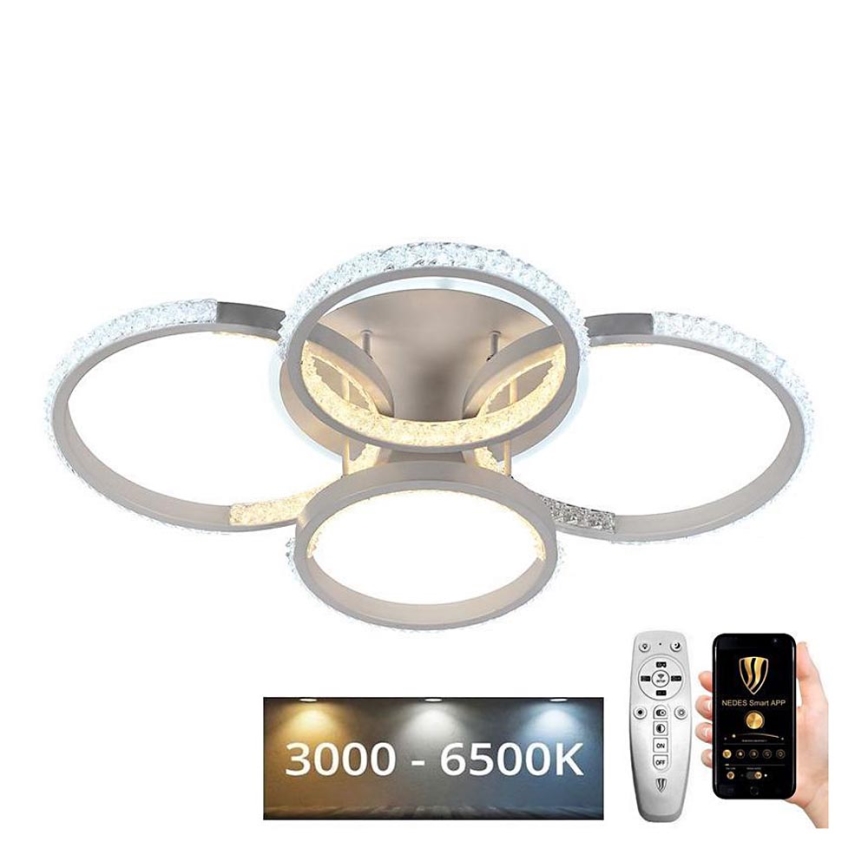 Fäst LED ljusreglerad ljuskrona LED/80W/230V 3000-6500K + fjärrkontroll