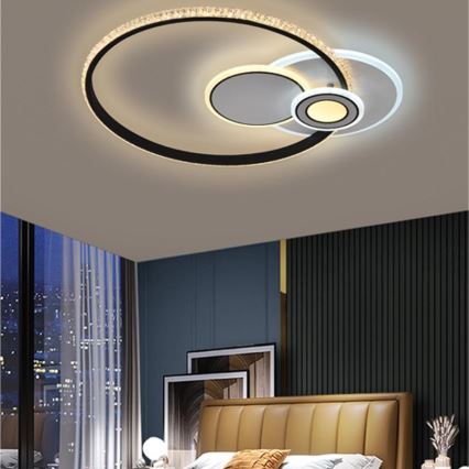 Fäst LED ljusreglerad ljuskrona LED/80W/230V 3000-6500K + fjärrkontroll