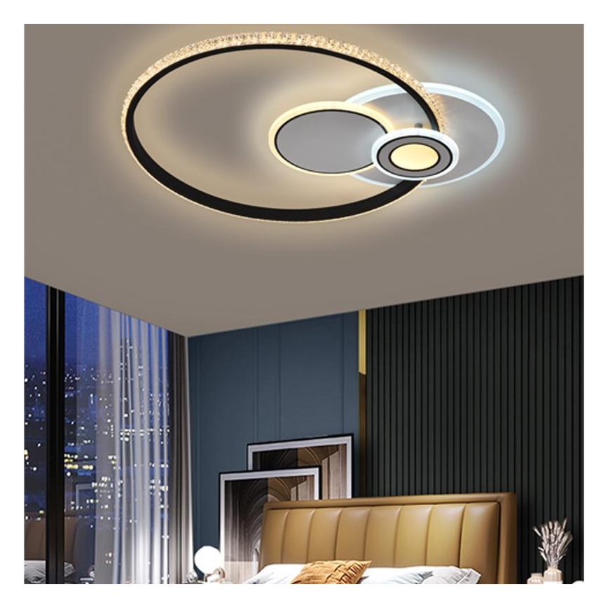 Fäst LED ljusreglerad ljuskrona LED/80W/230V 3000-6500K + fjärrkontroll