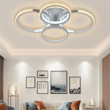Fäst LED ljusreglerad ljuskrona LED/80W/230V 3000-6500K + fjärrkontroll