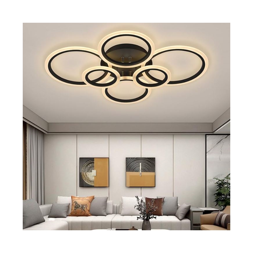 Fäst LED ljusreglerad ljuskrona LED/85W/230V 3000-6500K + fjärrkontroll