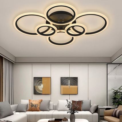 Fäst LED ljusreglerad ljuskrona LED/85W/230V 3000-6500K + fjärrkontroll