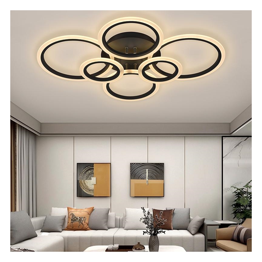 Fäst LED ljusreglerad ljuskrona LED/85W/230V 3000-6500K + fjärrkontroll